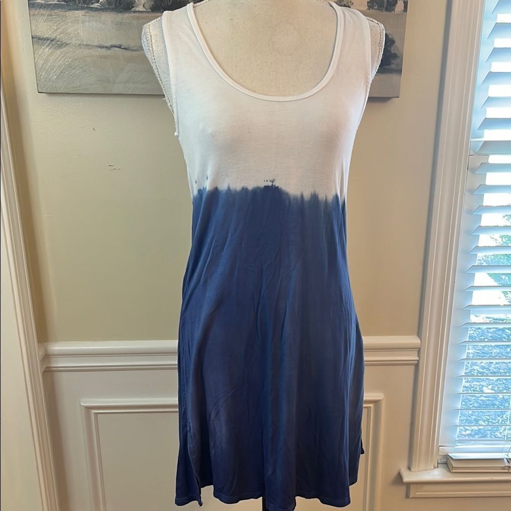 Beach Break Blue and White Mini Dress/ Coverup